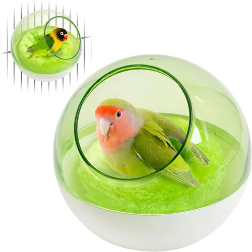 kathson Nido de plástico para pájaros, cama pequeña a prueba de mordeduras, con paspartú, casa colgante, jaula para pájaros, nido de cría, nido de