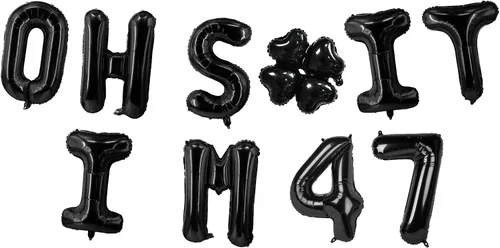 Miniatura 12 de Globos de látex de 16 pulgadas con texto en inglés "Oh I'm 14" Black Hallo Fourteen Cheers to 14 Years Old Theme Decor for Man Woman Happy 14th