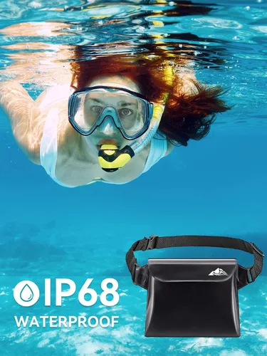 Miniatura 3 de HEETA Paquete de 2 bolsas impermeables con correa para la cintura, bolsa seca táctil transparente con 5 bolsas secas transparentes impermeables