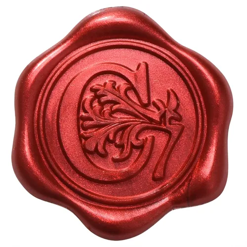 Miniatura 16 de Yoption 50 calcomanías adhesivas para sellos de cera con letra roja metálica, sellos de sobre, sellos de sobre, calcomanías de cera autoadhesivas