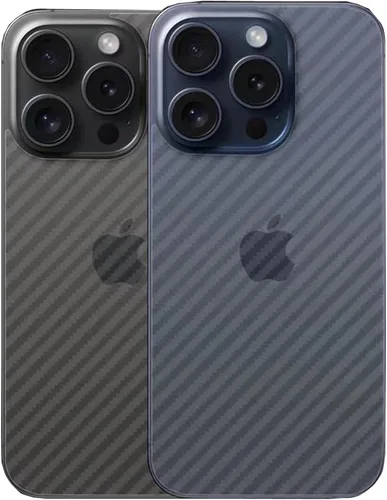 Miniatura 9 de Para iPhone 13 Pro Protector de pantalla trasera 3D Fibra de carbono Ultra Thin Protector Film-2 Packs-Transparente