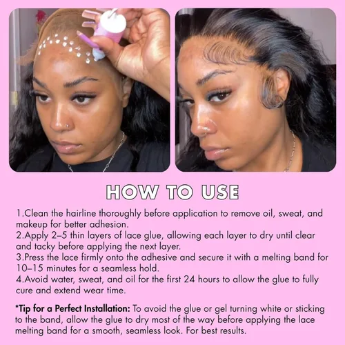 Miniatura 4 de Dolahair Mousse en aerosol de tinte de encaje para pelucas de encaje frontal, espuma fundida, mousse para el cabello, pegamento para peluca y kit