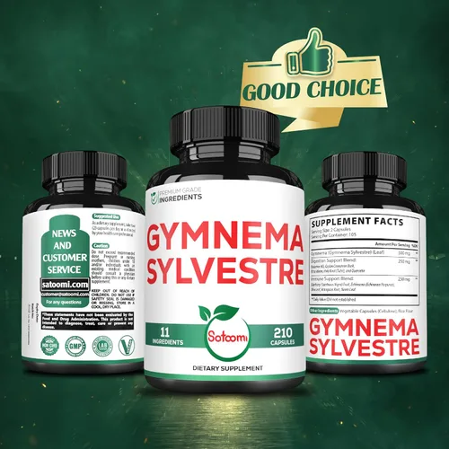 Miniatura 6 de Satoomi 1000mg Gymnema Sylvestre Suplementos - 210 Cápsulas - Extracto de Gymnema 20:1 con berberina HCl, Quercetina y más - Apoyo para la salud