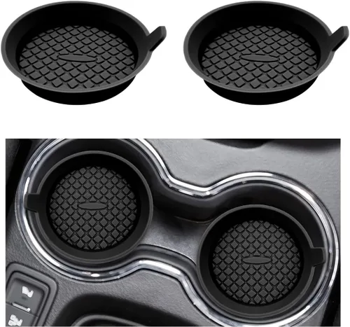 Ohleats 2 unidades de posavasos para tazas de coche, 2.75 pulgadas de silicona antideslizante, portavasos para automóvil, universal, con ranura,