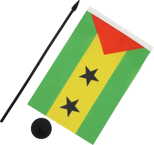 Miniatura 105 de AZ FLAG Sierra Leone Bandera de mesa 5'' x 8'' - Bandera de escritorio de Sierra Leona 21 x 14 cm - Bastón y base de plástico negro