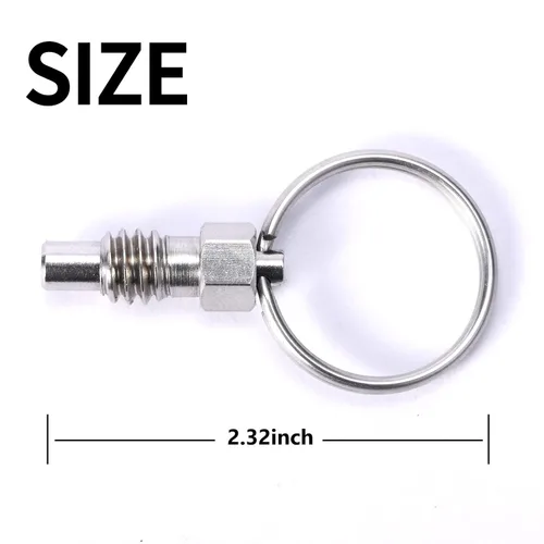 Miniatura 2 de 2 paquetes de émbolo de resorte con anillo de tracción, tamaño de rosca de 1/2 pulgadas, 13 hilos, longitud de rosca de 0.56 pulgadas, acero