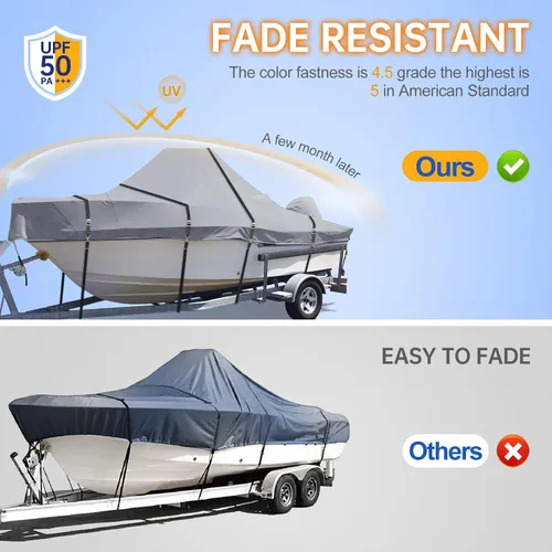 Miniatura 3 de 900D - Funda para botes con consola central, con correas de hebillas metálicas completas a prueba de viento, resistente para botes con consola