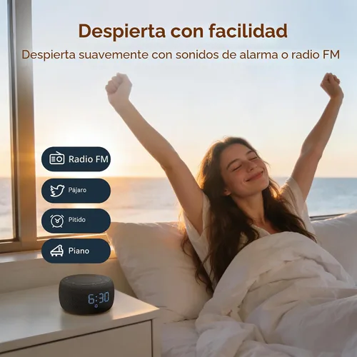 Miniatura 3 de BUFFBEE Reloj despertador con altavoz Bluetooth con radio FM, sonido de alta fidelidad, atenuador de rango completo, radio despertador enchufado