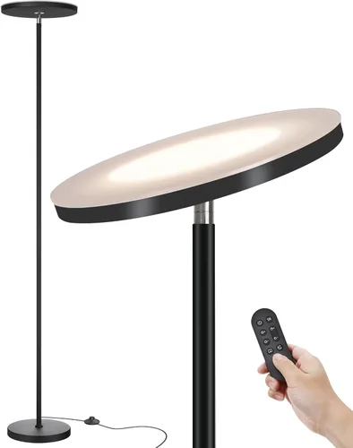 Miniatura 12 de JOOFO Lámpara de pie, 30 W/2400 lm, luz LED cielo, moderna, 3 temperaturas de color, súper brillante, luz de poste alto con control remoto y táctil