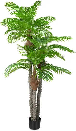 Miniatura 9 de Artificial Palm Tree, ANTING 5FT Tall Faux Palm Tree with Black Base Pot, Artificial Plants with Lifelike Leaves for Outdoor Indoor Home Living Room