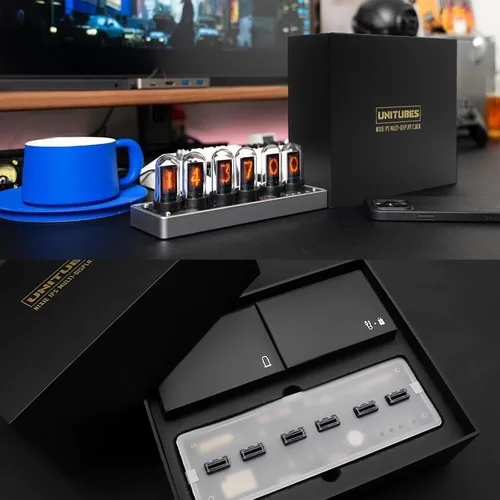 Miniatura 7 de Reloj de Tubo Nixie IPS de Adventurers, Simulación Creativa de Reloj de Tubo Nixie Electrónico de Bricolaje con Pantalla LCD IPS de 6 Bits, 12/24