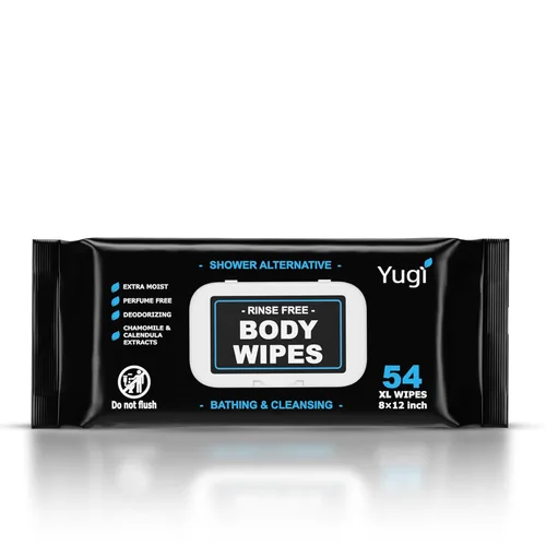 Toallitas corporales para adultos – XL sin enjuague para ducha, paños de baño, baño sin perfume para ancianos, camping, gimnasio, viajes y