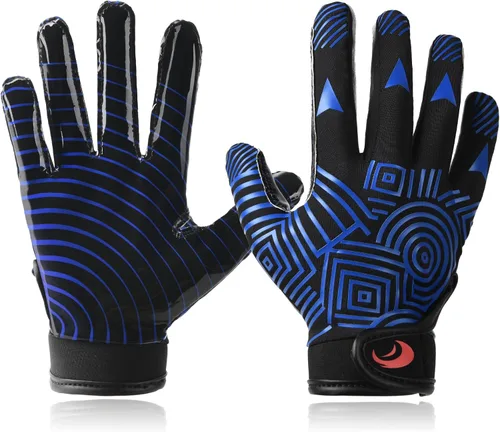 Miniatura 7 de Guantes de fútbol juvenil para niños, guantes receptores de agarre de silicona con capacidad de súper palo para la mejor experiencia de juego