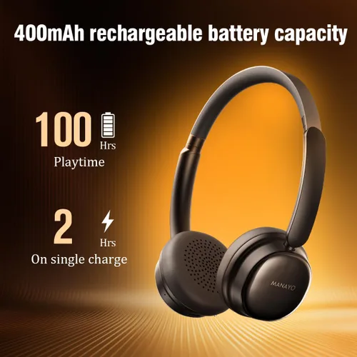Miniatura 3 de ANC - Auriculares inalámbricos, batería de 100 horas, Bluetooth 5.4 con doble conexión, ligeros de 6.4 onzas para adultos, diseñados con diadema