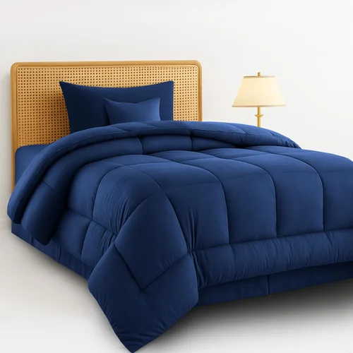 Miniatura 30 de Juego de colcha reversible LUX Décor de 4 piezas para cama individual, juego de ropa de cama impresa, microfibra en una bolsa, incluye 1 edredón, 1