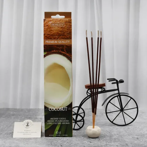 Miniatura 2 de Hosley Paquete de 120 varillas de incienso + paquete de 120 unidades (total 240) – Coco – Paquete a granel perfecto para el hogar, meditación
