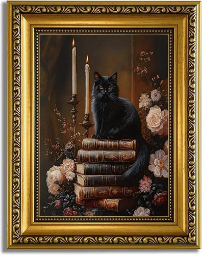 Miniatura 34 de YD&YZY Arte de pared de rana divertida para baño con marco dorado, lienzo de rana en el inodoro leyendo periódico, decoración de pared, pintura