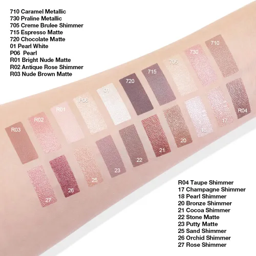 Miniatura 6 de evpct Paleta de maquillaje en pote de sombra de ojos en crema única para mujeres mayores, sombra de ojos de champán con shimmer, glitter metálico