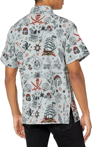 Miniatura 4 de Funny Guy Mugs Mens Hawaiian Print Button Down Short Sleeve Shirt