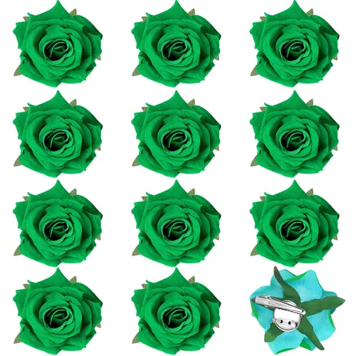 Miniatura 16 de Paquete de 12 pinzas para el pelo de rosas de 2.8 pulgadas, broches florales, horquillas mexicanas, suministros de fiesta para mujeres, accesorios