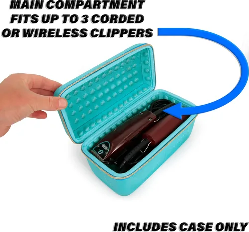 Miniatura 3 de CASEMATIX Clipper Case tiene capacidad para hasta 3 cortadoras, zumbadores de pelo, recortadores o terminadores en T de hasta 8.5 pulgadas, estuche