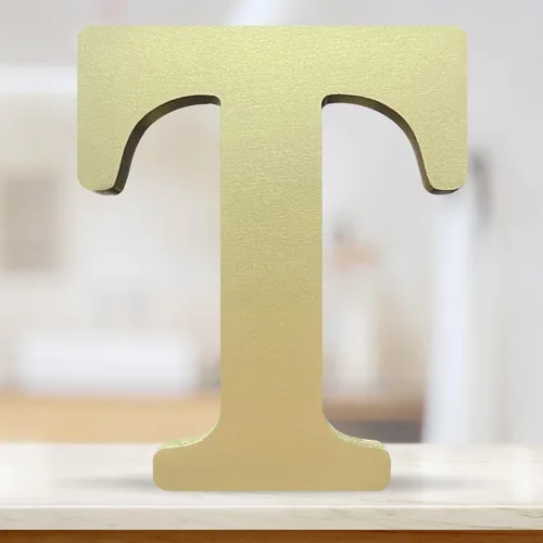 Miniatura 8 de Letras de madera doradas 3D de 6 pulgadas, alfabeto de madera sin terminar para tablero de cartas, decoración de pared, bricolaje, pintado