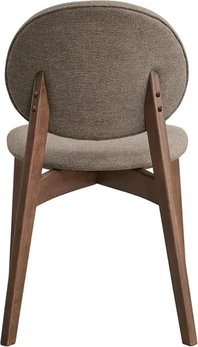Miniatura 6 de Acme Hadasa - Silla auxiliar de lino y madera en color marrón y nogal (juego de 2)