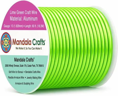 Miniatura 62 de Mandala Crafts - Alambre de aluminio anodizado de 8 calibre para hacer joyas - 9.75 m de alambre flexible negro colorido - Flexible para bonsái