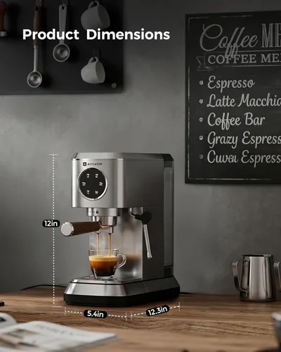 Miniatura 6 de Espresso Machine 20 Bar, Compact Coffee Maker with Milk Frother, Espresso Maker with 50oz Removable Water Tank for Home & Office, Coffee Machine for