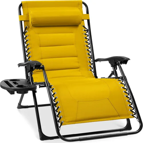 Miniatura 17 de Best Choice Products Silla acolchada de gravedad cero de gran tamaño, reclinable plegable para patio al aire libre, tumbona antigravedad XL