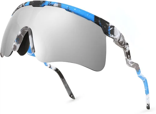FEISEDY Gafas de sol para hombres y mujeres, polarizadas grandes retro sin montura TR90 marco para béisbol, ciclismo, deportes B4073 Marco