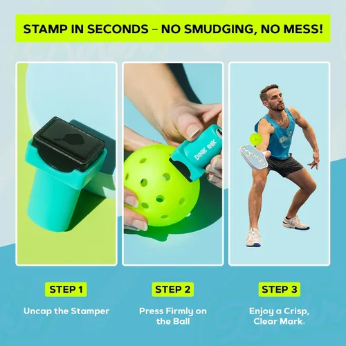 Miniatura 5 de Dink Ink Sello de Pickleball – Manera Divertida de Marcar tus Pelotas de Pickleball Gran Regalo para los Amantes del Pickleball Fácil de Usar