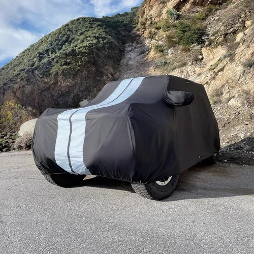 Miniatura 7 de iCarCover Premium Plus Cubierta impermeable para SUV para todo tipo de clima, cubiertas de coche con protección UV para Blazer K5, LR3, LR4, Tahoe