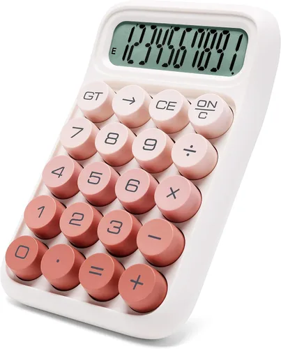 Miniatura 9 de Calculadora de Interruptor Mecánico, 10 Dígitos, Gran Pantalla LCD, Púrpura, Teclas Grandes, Estética