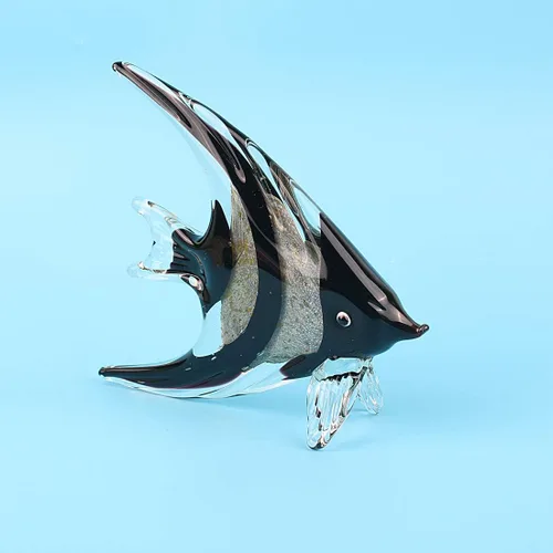 Miniatura 3 de Hophen Art - Figura de cristal de golondrina de ángel tropical soplada hecha a mano, escultura de animales marinos, decoración del hogar, estatua
