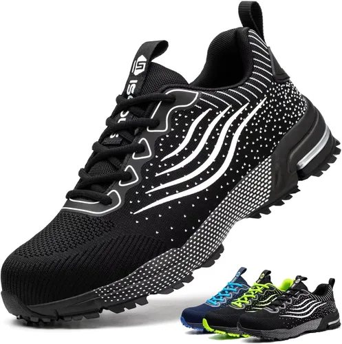 Zapatos de punta de acero para hombres y mujeres, zapatos de seguridad ligeros, cómodos, con puntera de acero, zapatos de trabajo indestructibles