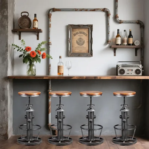 Miniatura 7 de Juego de 2, 26-30 pulgadas, diseño de boca de incendios con diseño de boca de incendios ajustable giratoria, estilo americano, estilo steampunk