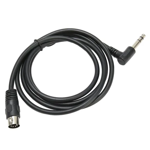 Goshyda Cable de 1/4 de pulgada a DIN de 5 pines, 90 grados 0.250 in macho a MIDI 5pin macho TRS cable de audio estéreo para altavoz, amplificador,