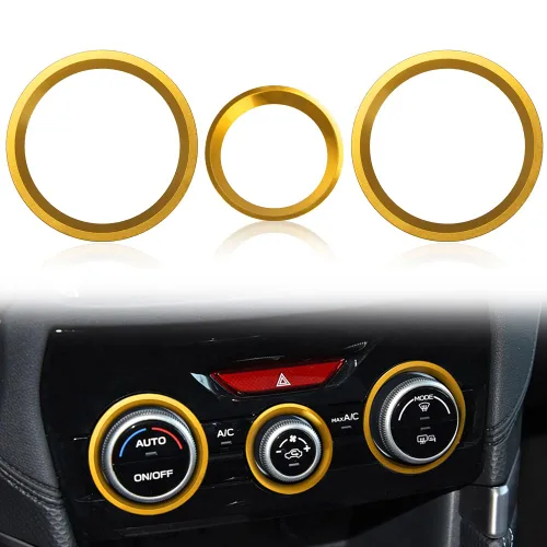Miniatura 10 de Auovo Cubiertas de Anillo Exterior de Perilla de Control de Clima AC Accesorios para Subaru Forester 2019-2024 / Crosstrek 2018-2022 2023 / Impreza