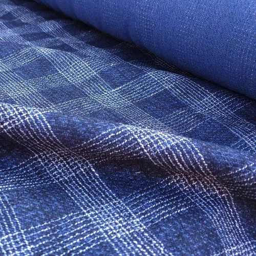 Miniatura 4 de Tela de lino verde a cuadros de tweed de doble cara, tela de alta calidad, material duradero para costura, manualidades y decoración del hogar