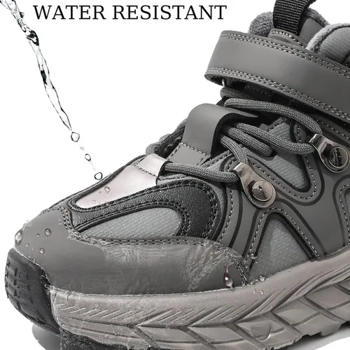 Miniatura 2 de Zapatos de senderismo para niños, antideslizantes, fáciles de poner, cómodos zapatos para caminar para invierno, niñas y niños pequeños y grandes