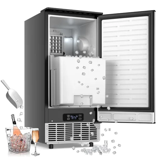 Miniatura 21 de Máquina comercial para hacer hielo en pepitas con contenedor de almacenamiento de 12 libras, 70 libras/24 horas de acero inoxidable debajo