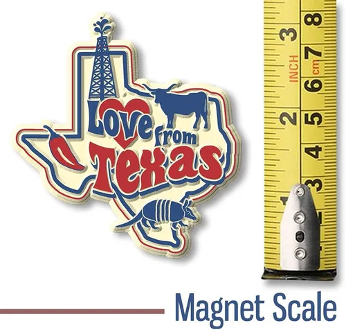 Miniatura 4 de Imán Vintage State Love from Texas por Classic Magnets, recuerdos coleccionables de goma 3D estilo vintage y regalos fabricados en los Estados
