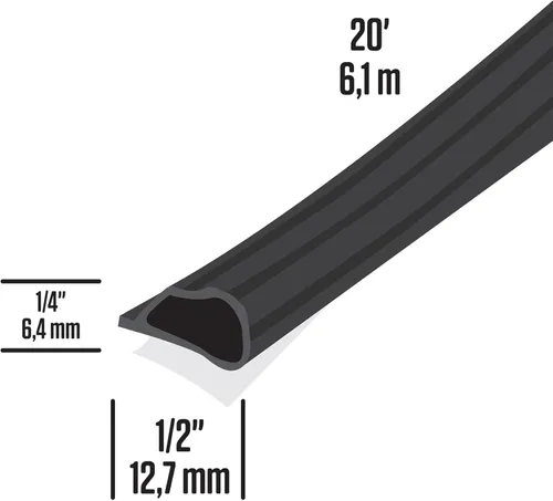 Miniatura 7 de MD Building Products 68668 Sello de silicona para puerta de 20 pies por 1/2 pulgadas, negro