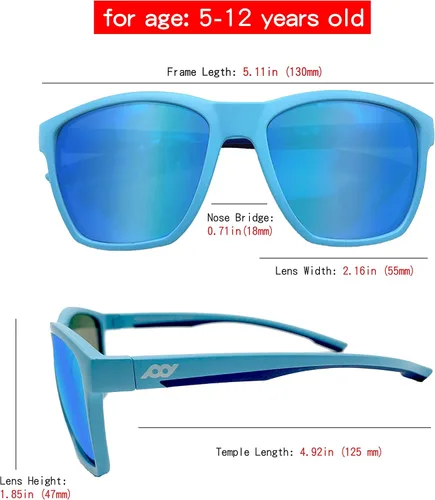 Miniatura 5 de XII WY - Lentes de sol polarizados con protección UV y goma flexible para niños y niñas