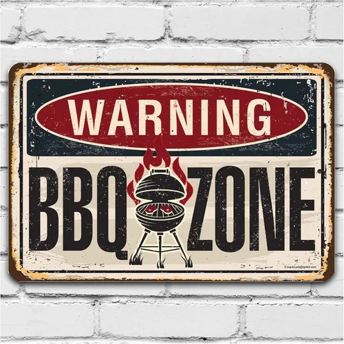 Letreros de metal duradero para uso en interiores y exteriores, letreros y decoración de barbacoa, decoración y regalo de gran parrilla y barbacoa