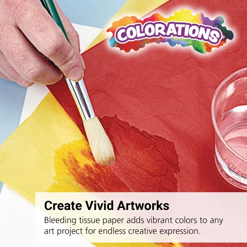 Miniatura 2 de Colorations Bleeding Art Tissue, 100 hojas, 20 x 30 pulgadas, 20 colores surtidos, acuarela, collage, artes y manualidades, alternativa de pintura