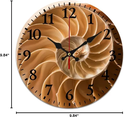 Miniatura 9 de Fibonacci Curve Golden Sección Reloj de pared PVC redondo reloj silencioso sin tictac decorativo para oficina en casa 25cm/9.84in