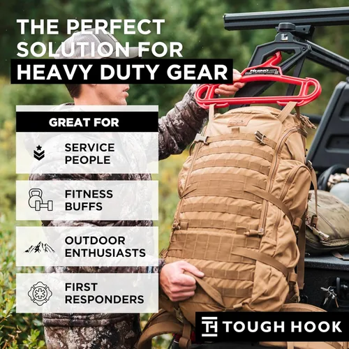 Miniatura 7 de Rhino Tough Hook - Perchas resistentes para ropa, fabricadas en Estados Unidos, de grado militar, para armadura corporal, capacidad de 200 libras
