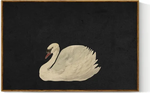 VIYYIEA Decoración de pared enmarcada para sala de estar, arte vintage de cisne, decoración de pared, impresiones en lienzo grandes, pintura de